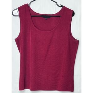 Ming Wang Women's Size Medium Red Sleeveless Blazer Pull Over Tank Top
